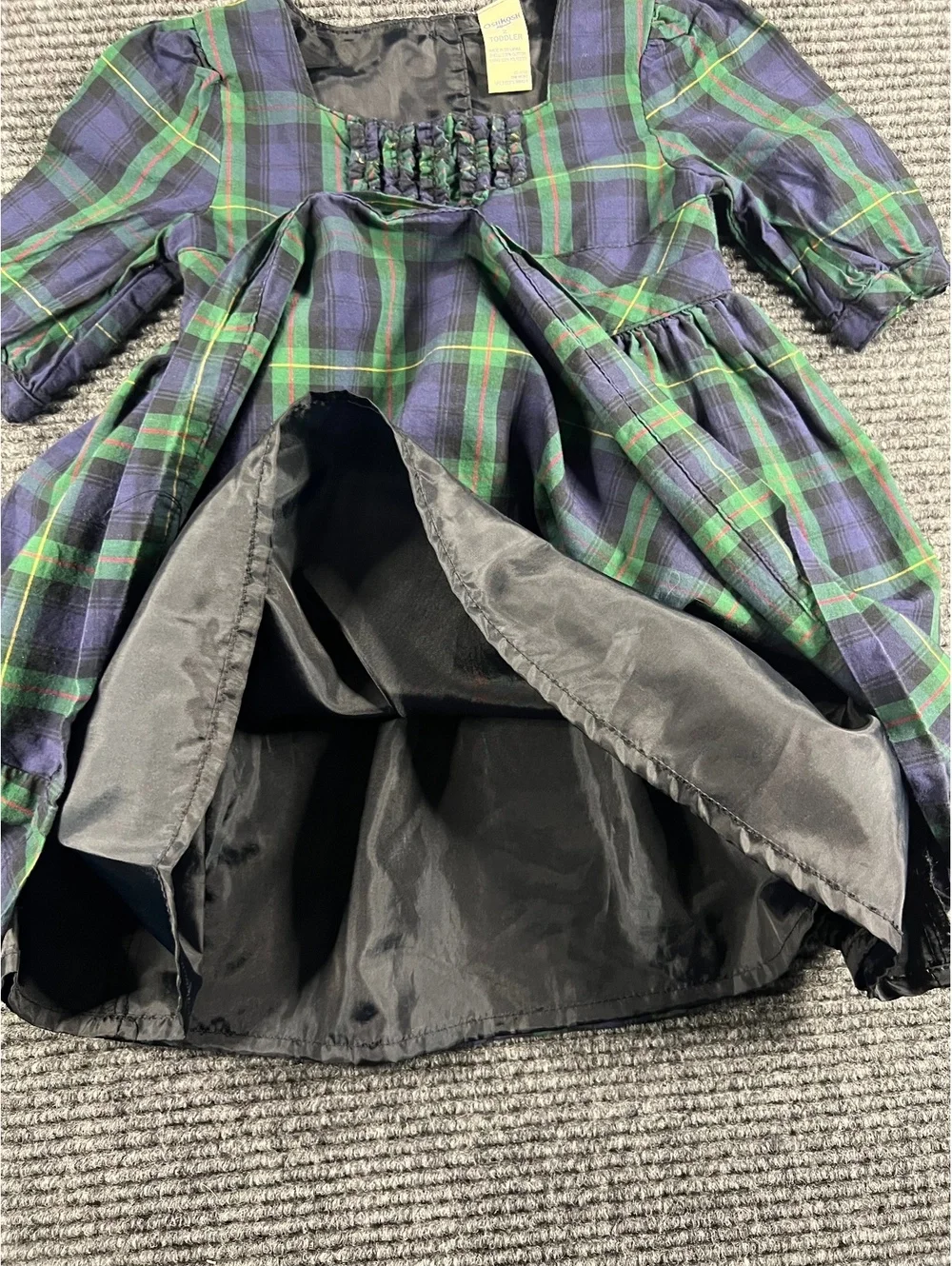 OshKosh B'gosh Girls’ Toddler Holiday Dress Size 2 Plaid Cotton with Lining
